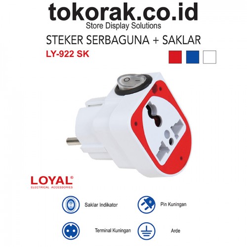 STEKER SERBAGUNA + SAKLAR LY- 922 SK