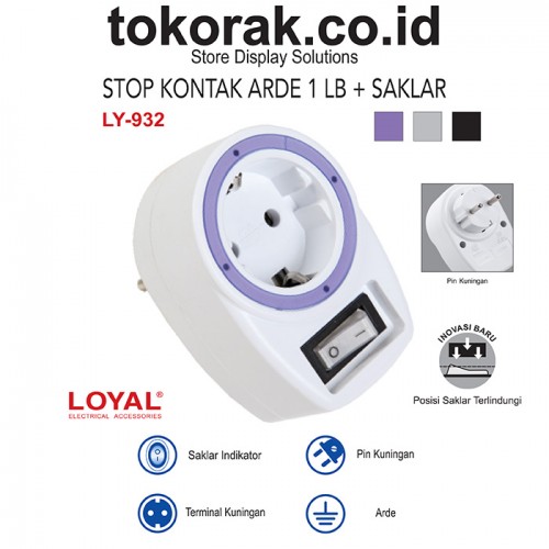 STEKER 1 LB ARDE + SAKLAR LY- 932 COLOKAN LOYAL 1 LUBANG STOP KONTAK