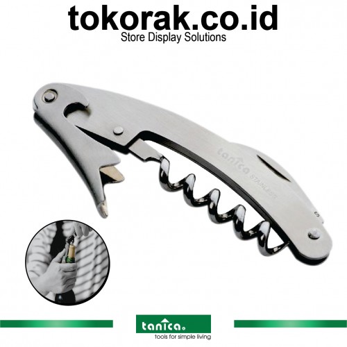 PEMBUKA WINE TANICA WINE OPENER PEMBUKA BOTOL CORKSCREW STAINLESS